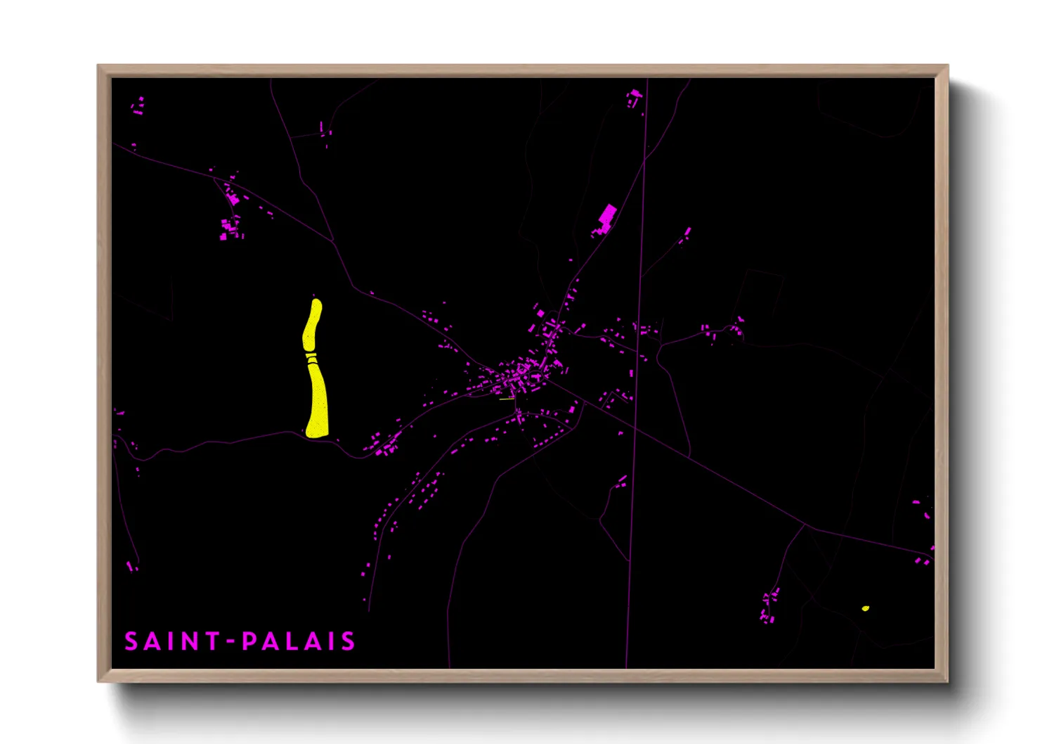 Une affiche de carte sur Saint-Palais