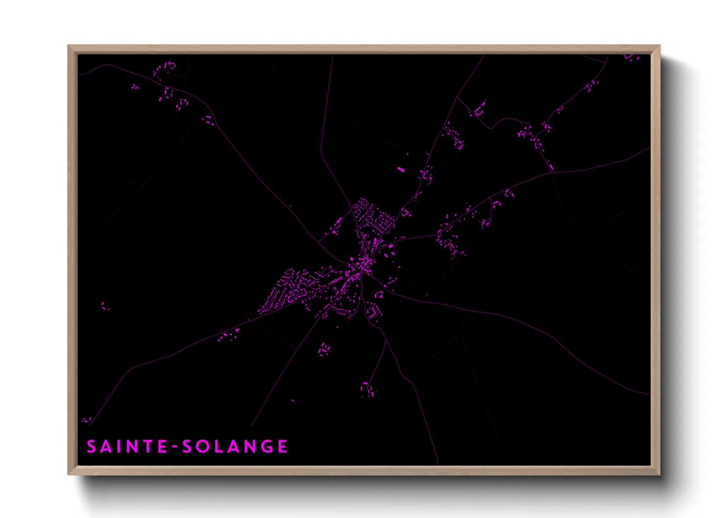 Une affiche de carte sur Sainte-Solange