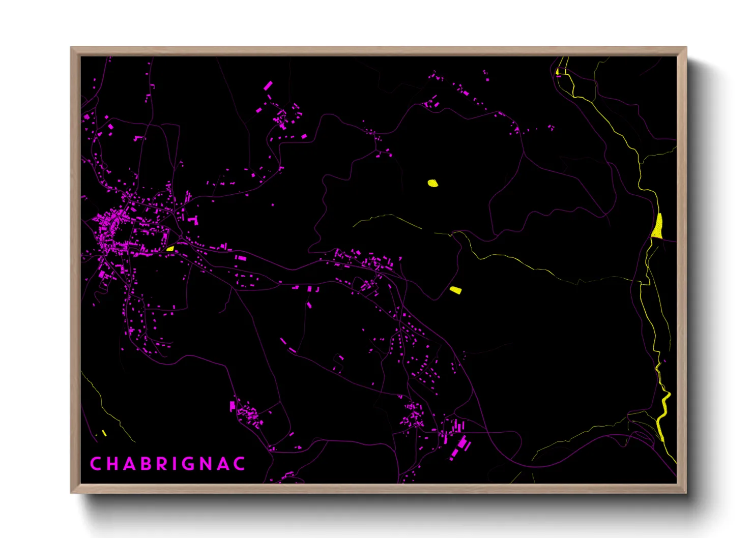 Une affiche de carte sur Chabrignac