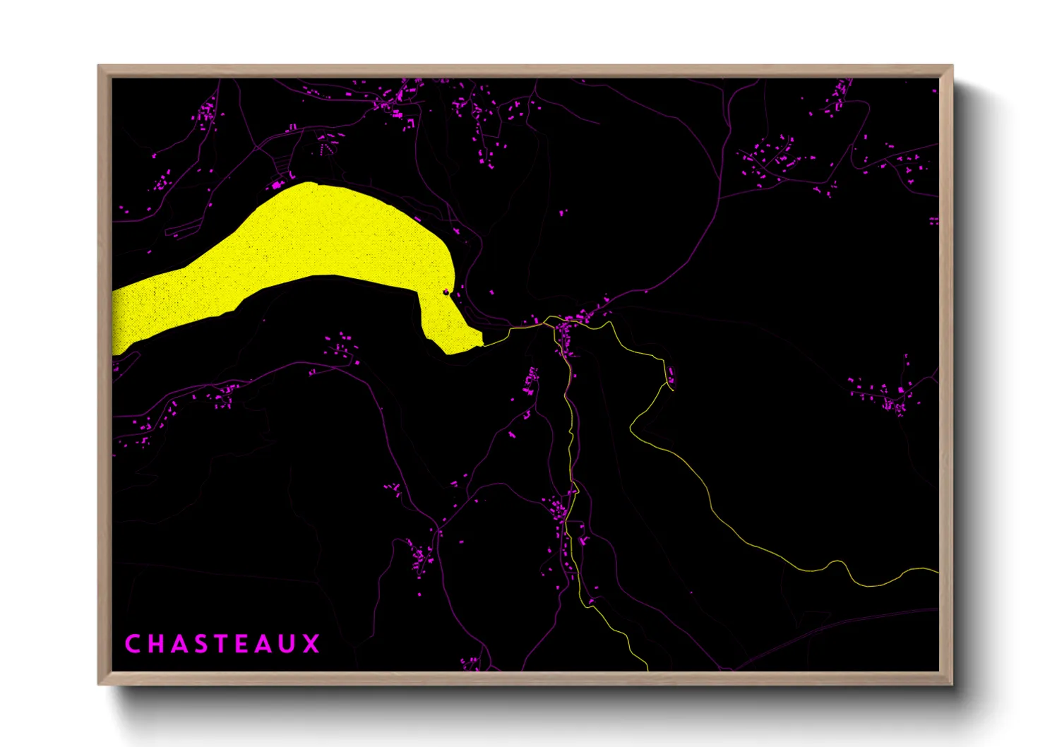 Une affiche de carte sur Chasteaux