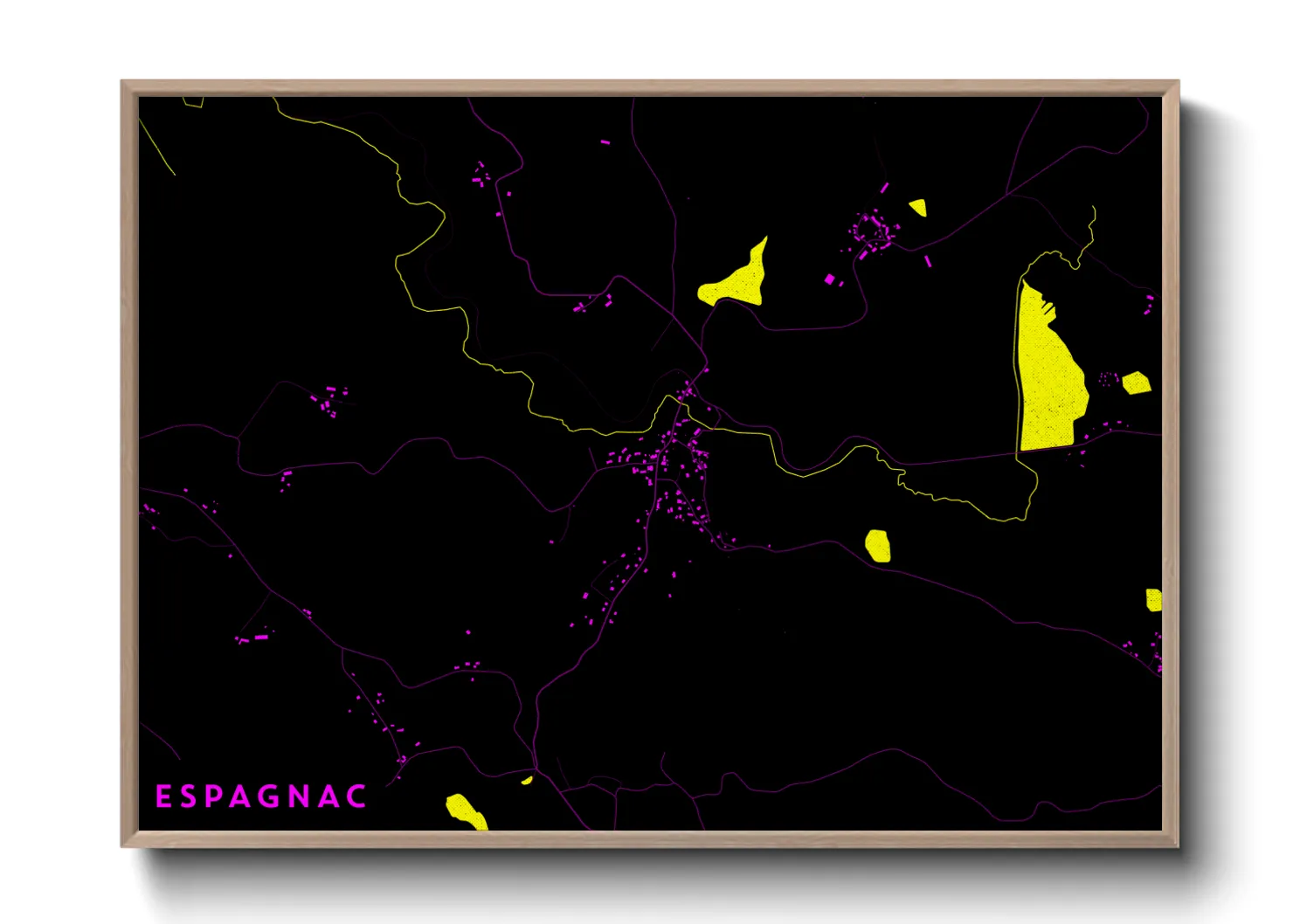 Une affiche de carte sur Espagnac