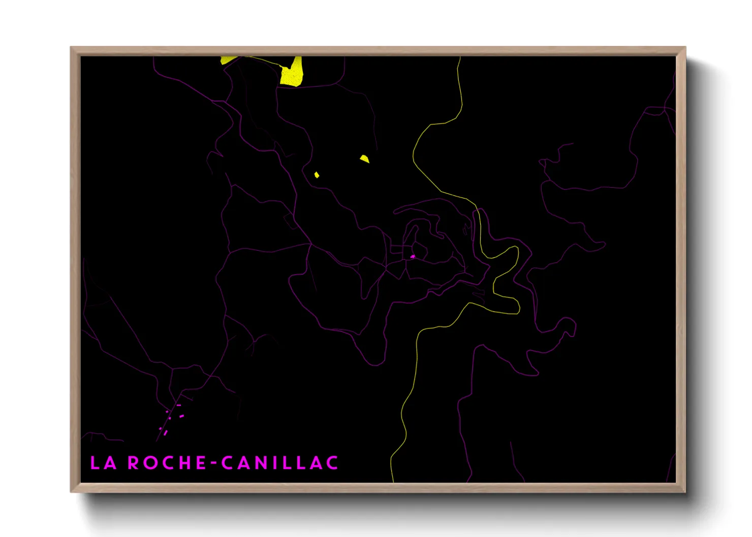 Une affiche de carte sur La Roche-Canillac