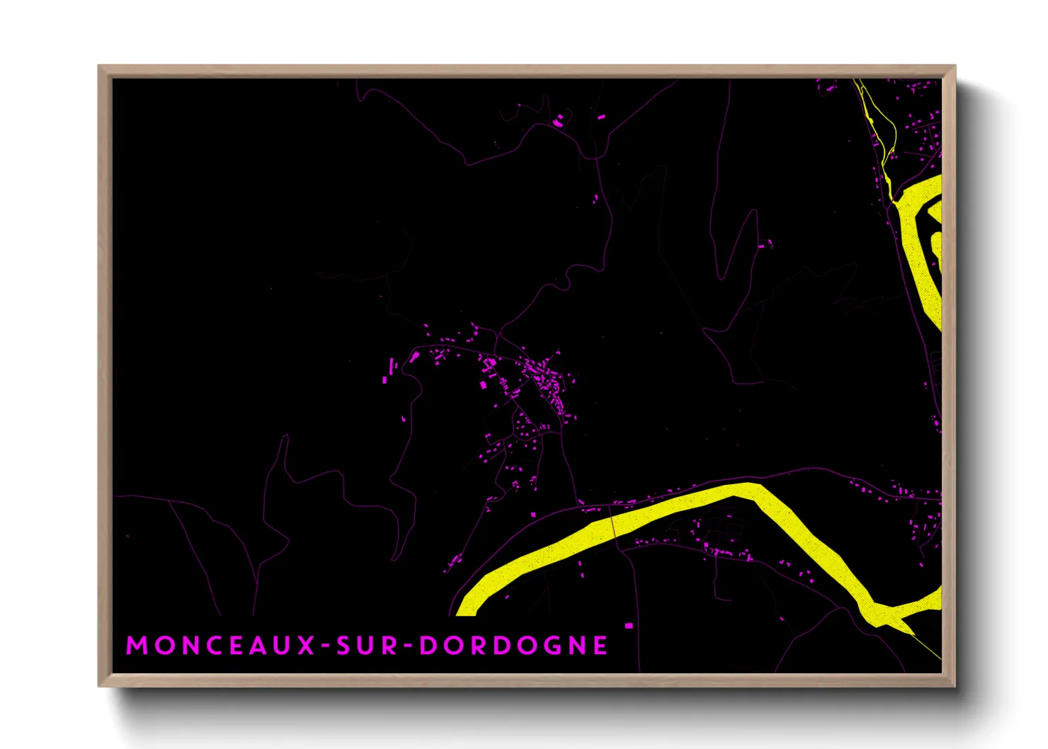 Une affiche de carte sur Monceaux-sur-Dordogne