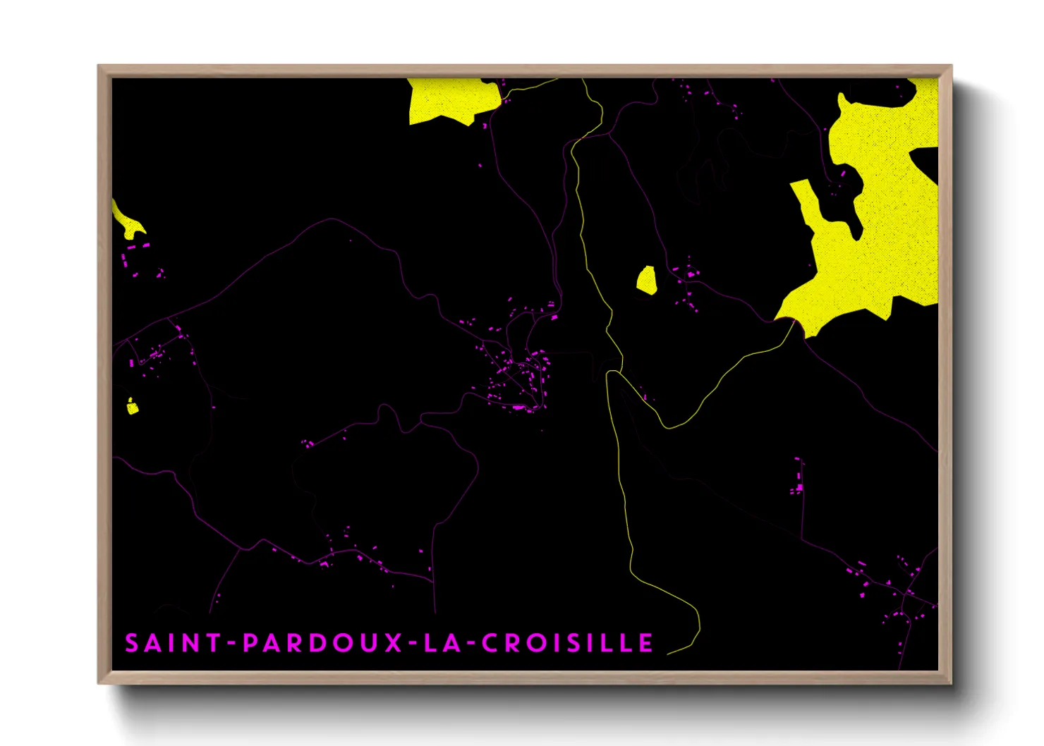 Une affiche de carte sur Saint-Pardoux-la-Croisille