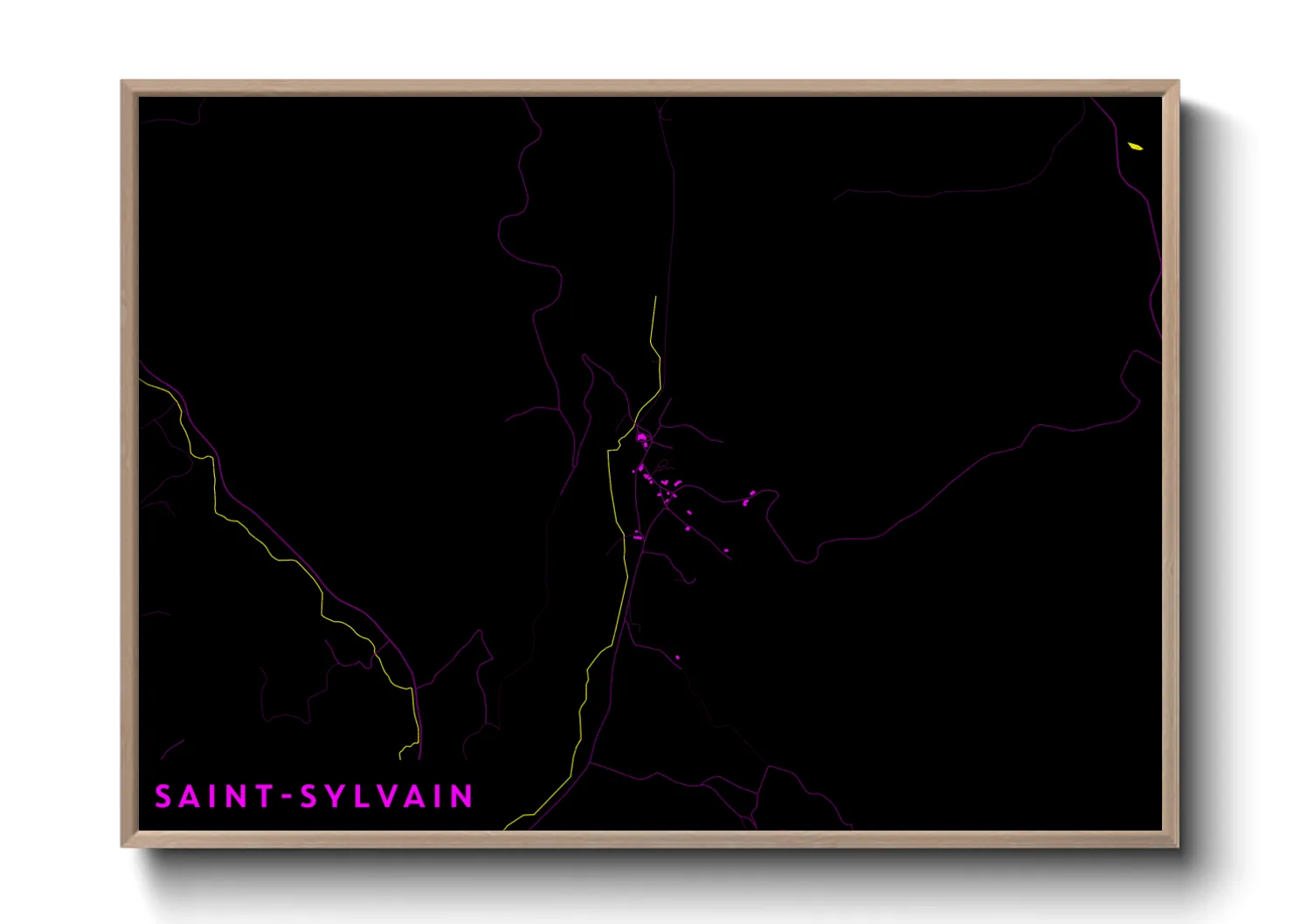 Une affiche de carte sur Saint-Sylvain