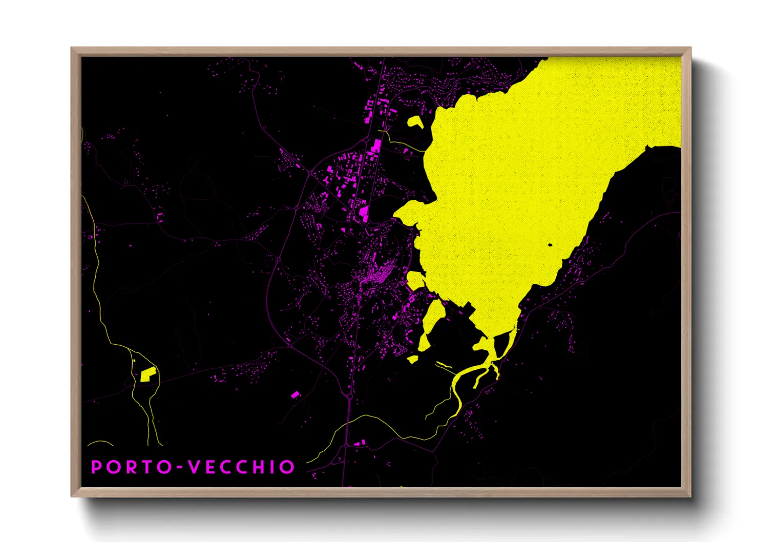 Une affiche de carte sur Porto-Vecchio