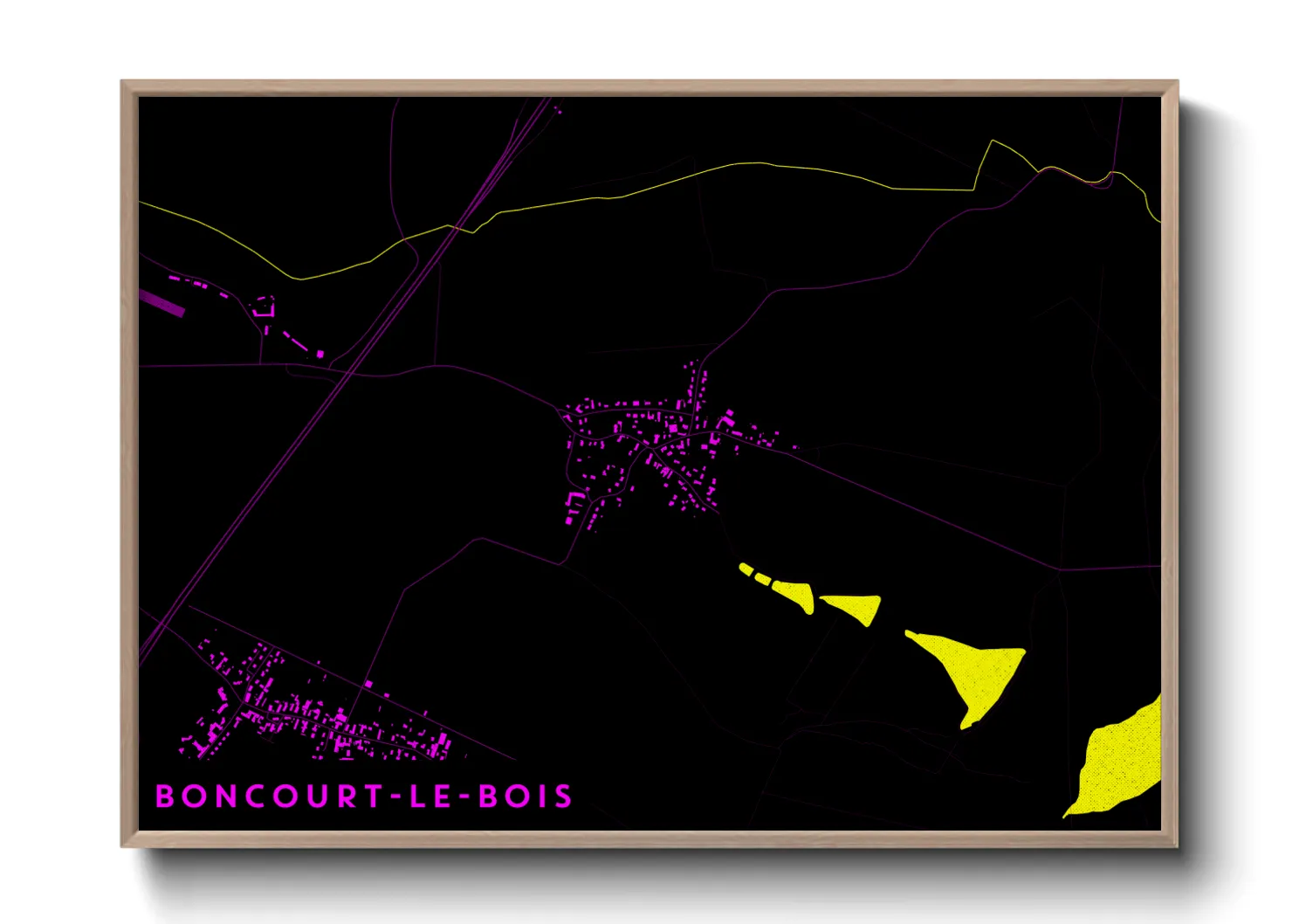 Une affiche de carte sur Boncourt-le-Bois