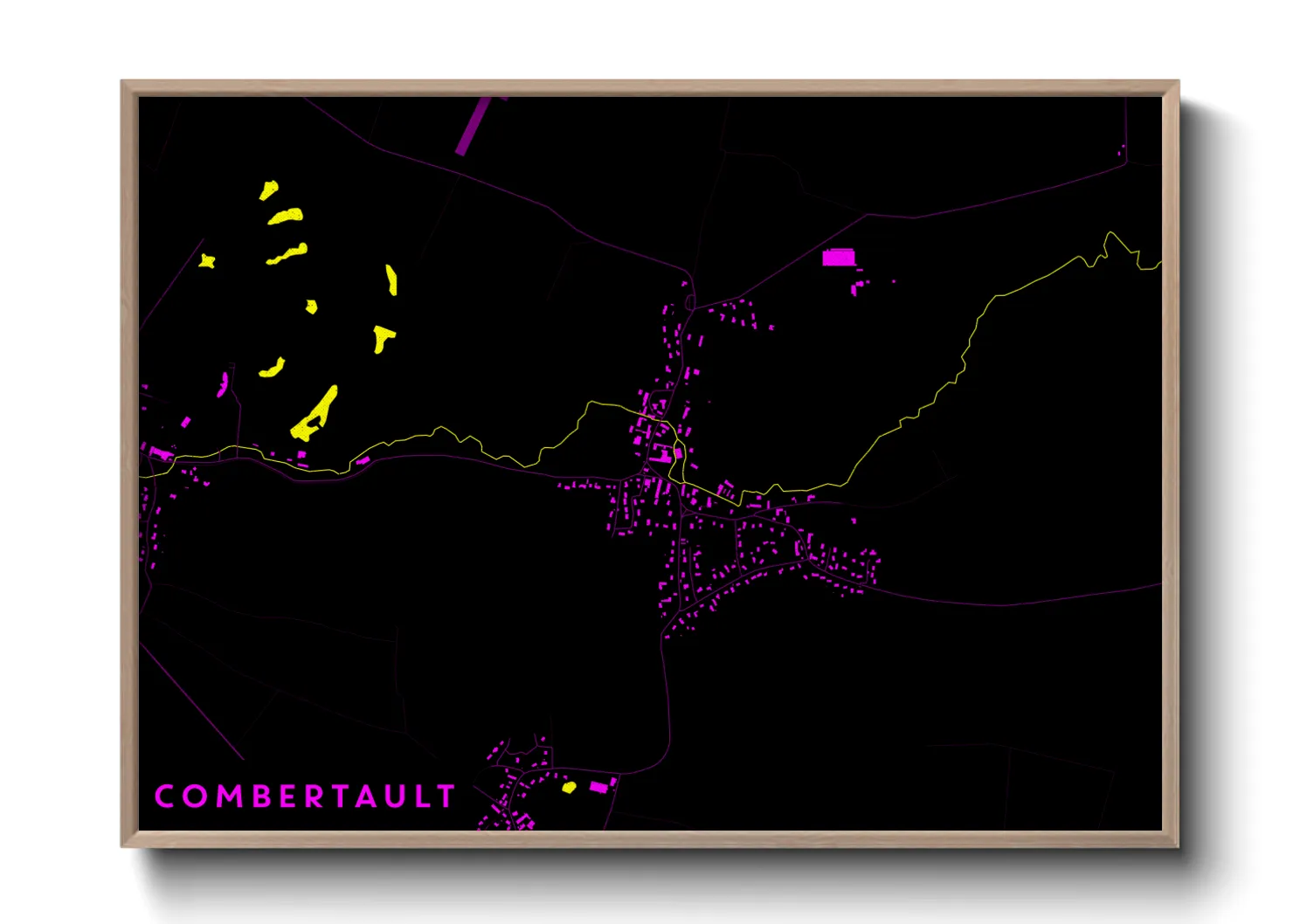 Une affiche de carte sur Combertault