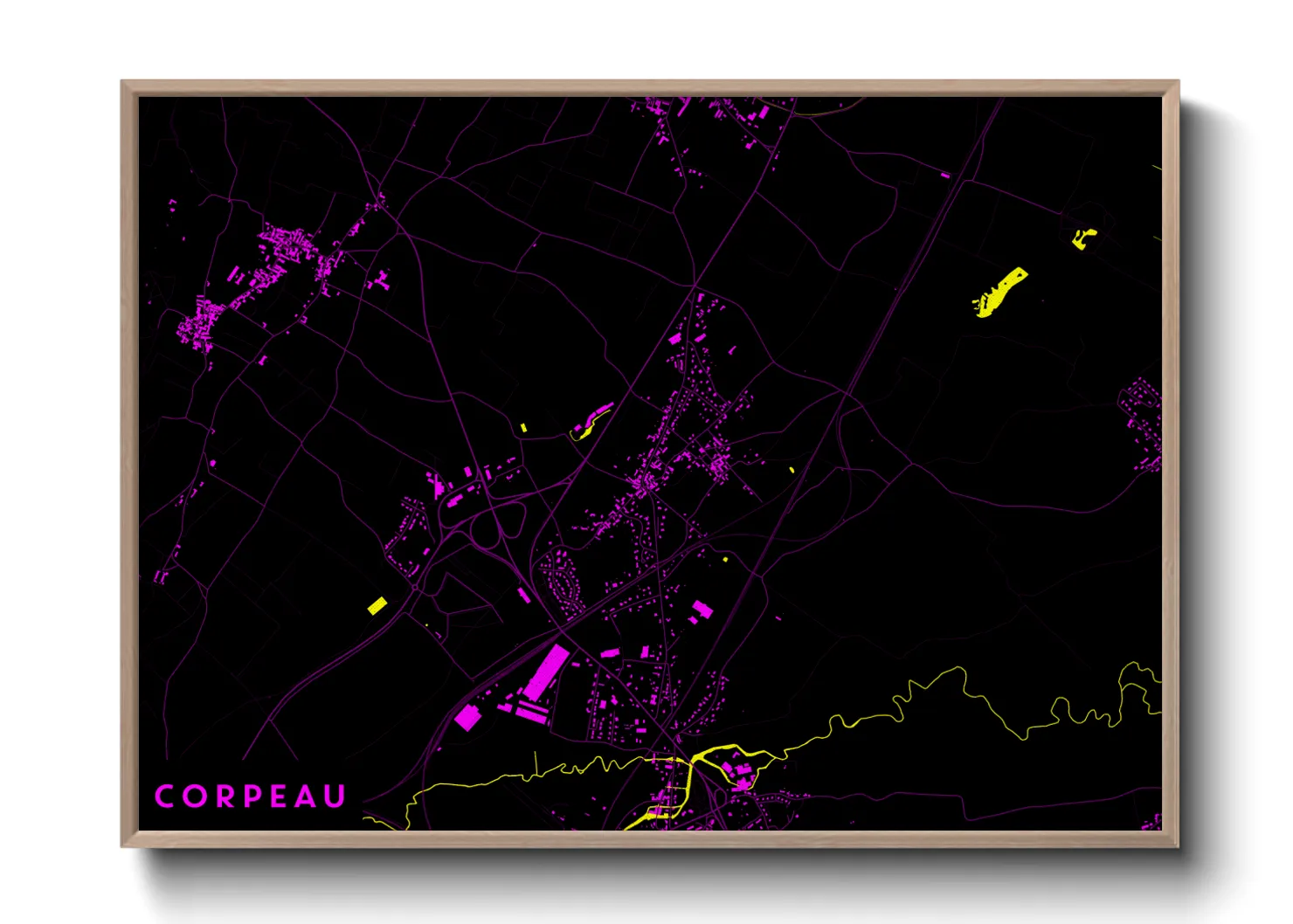 Une affiche de carte sur Corpeau
