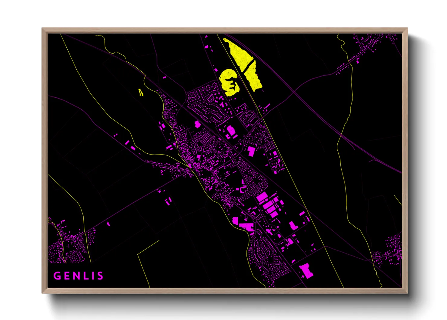 Une affiche de carte sur Genlis
