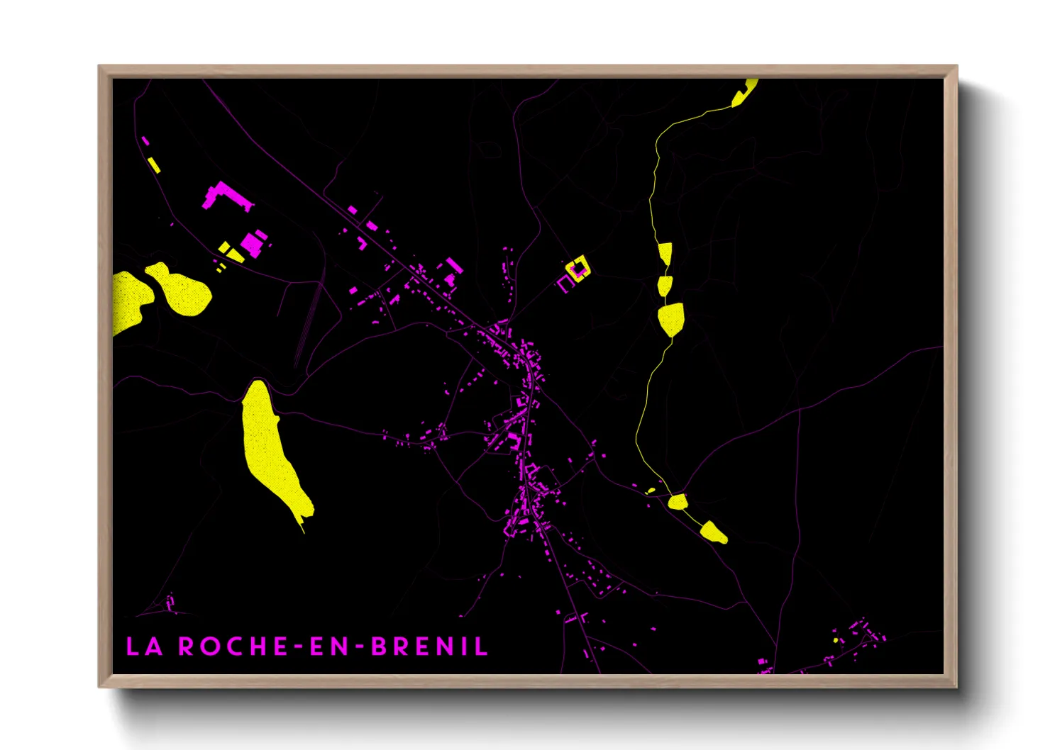 Une affiche de carte sur La Roche-en-Brenil