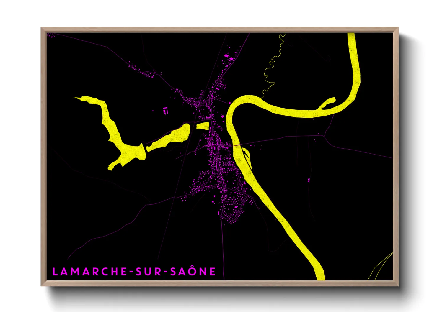 Une affiche de carte sur Lamarche-sur-Saône