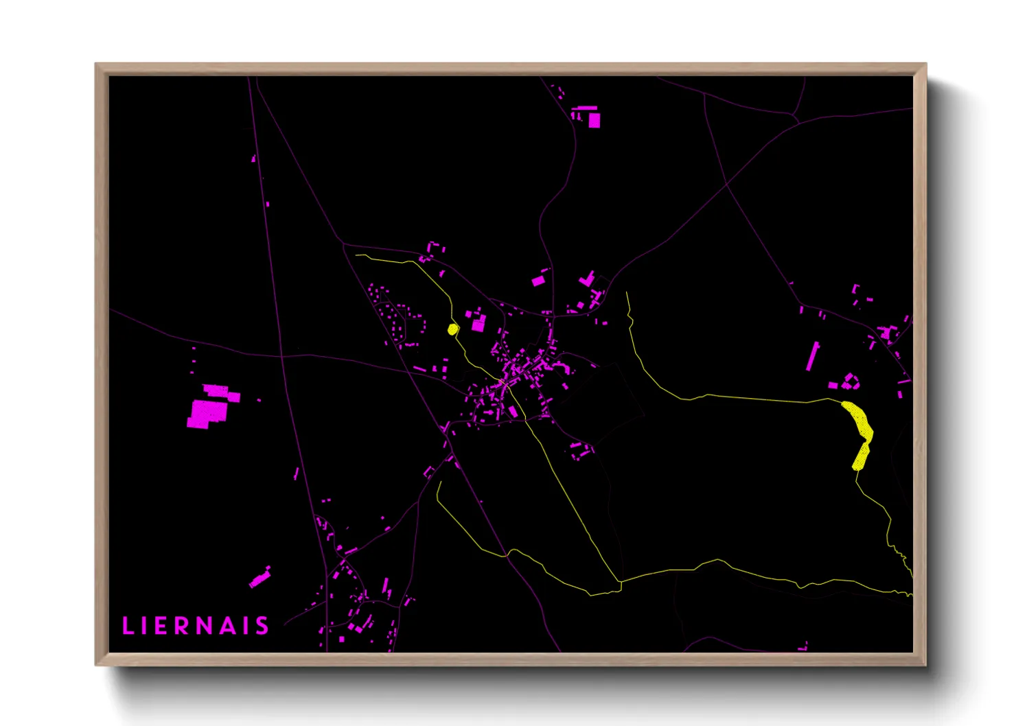 Une affiche de carte sur Liernais