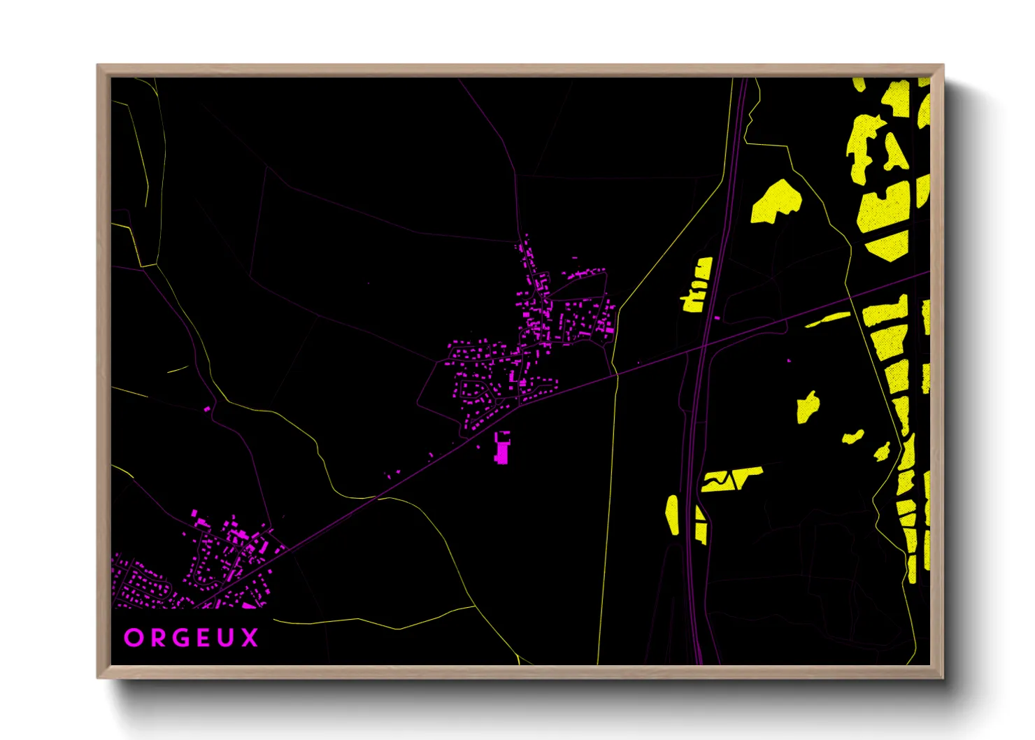 Une affiche de carte sur Orgeux