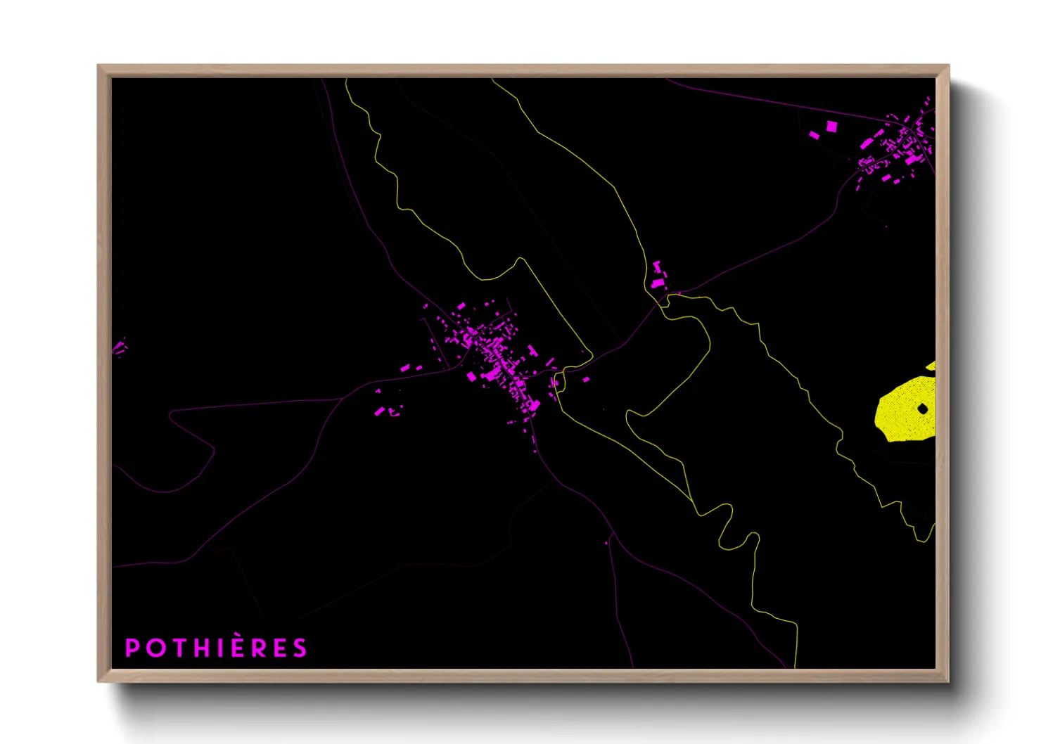 Une affiche de carte sur Pothières