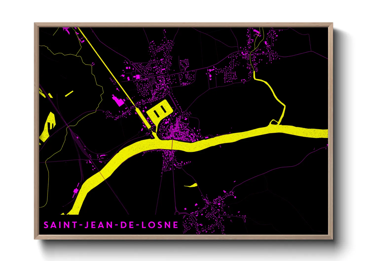 Une affiche de carte sur Saint-Jean-de-Losne