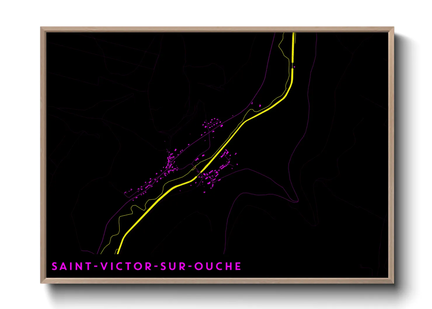 Une affiche de carte sur Saint-Victor-sur-Ouche