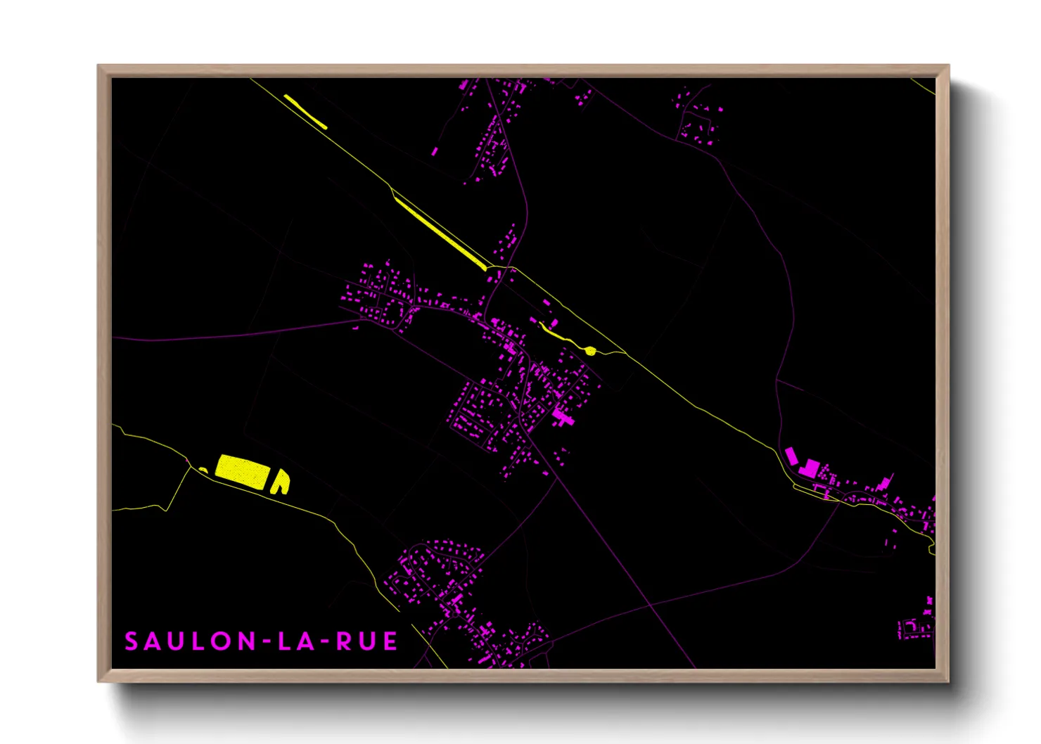 Une affiche de carte sur Saulon-la-Rue