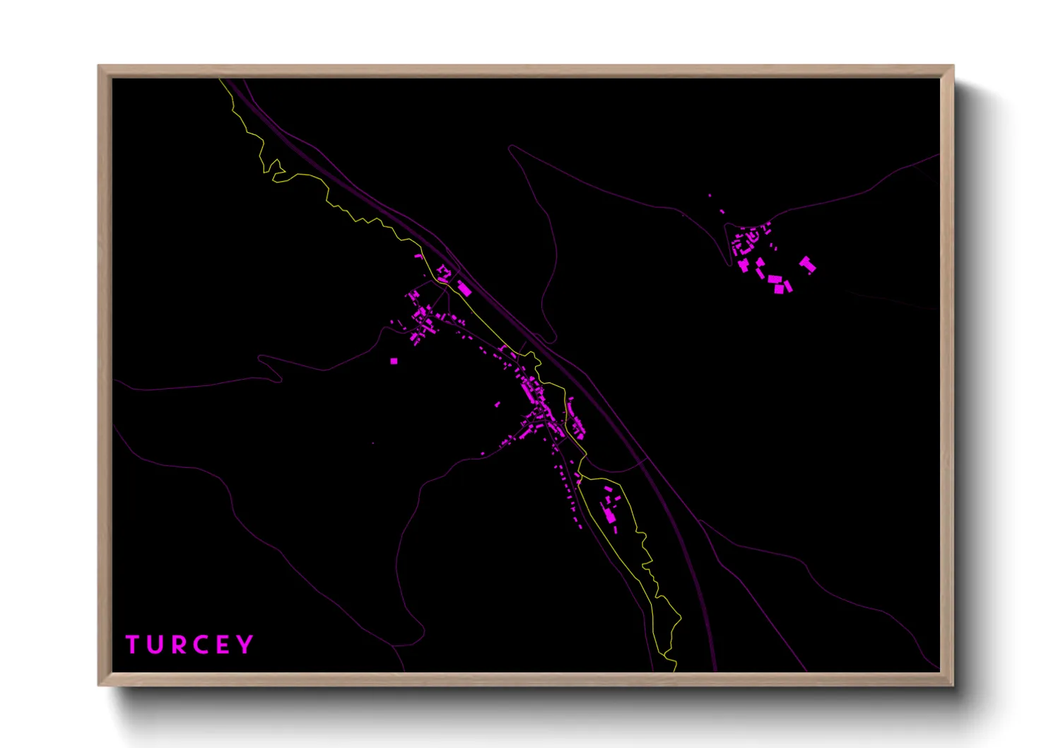 Une affiche de carte sur Turcey