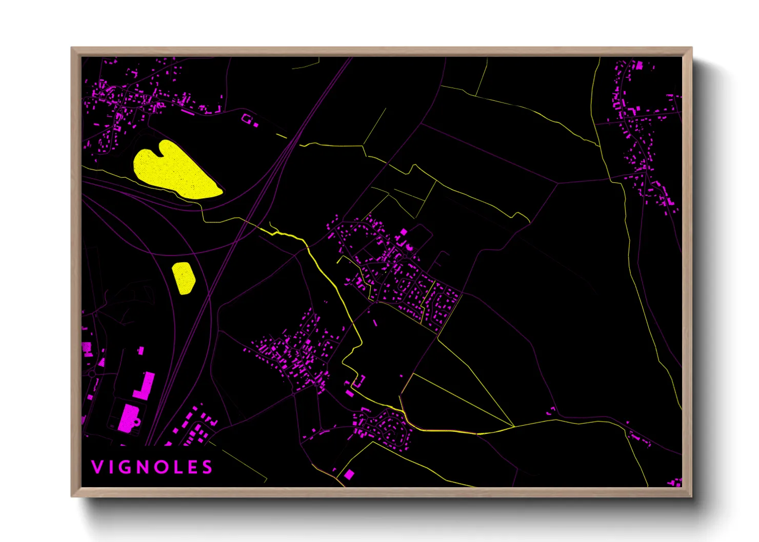 Une affiche de carte sur Vignoles