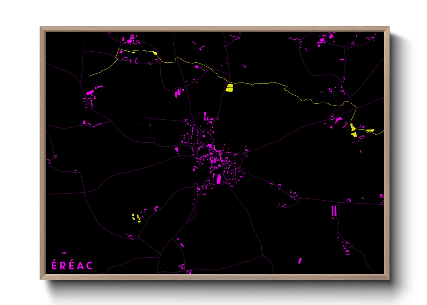 Une affiche de carte sur Éréac