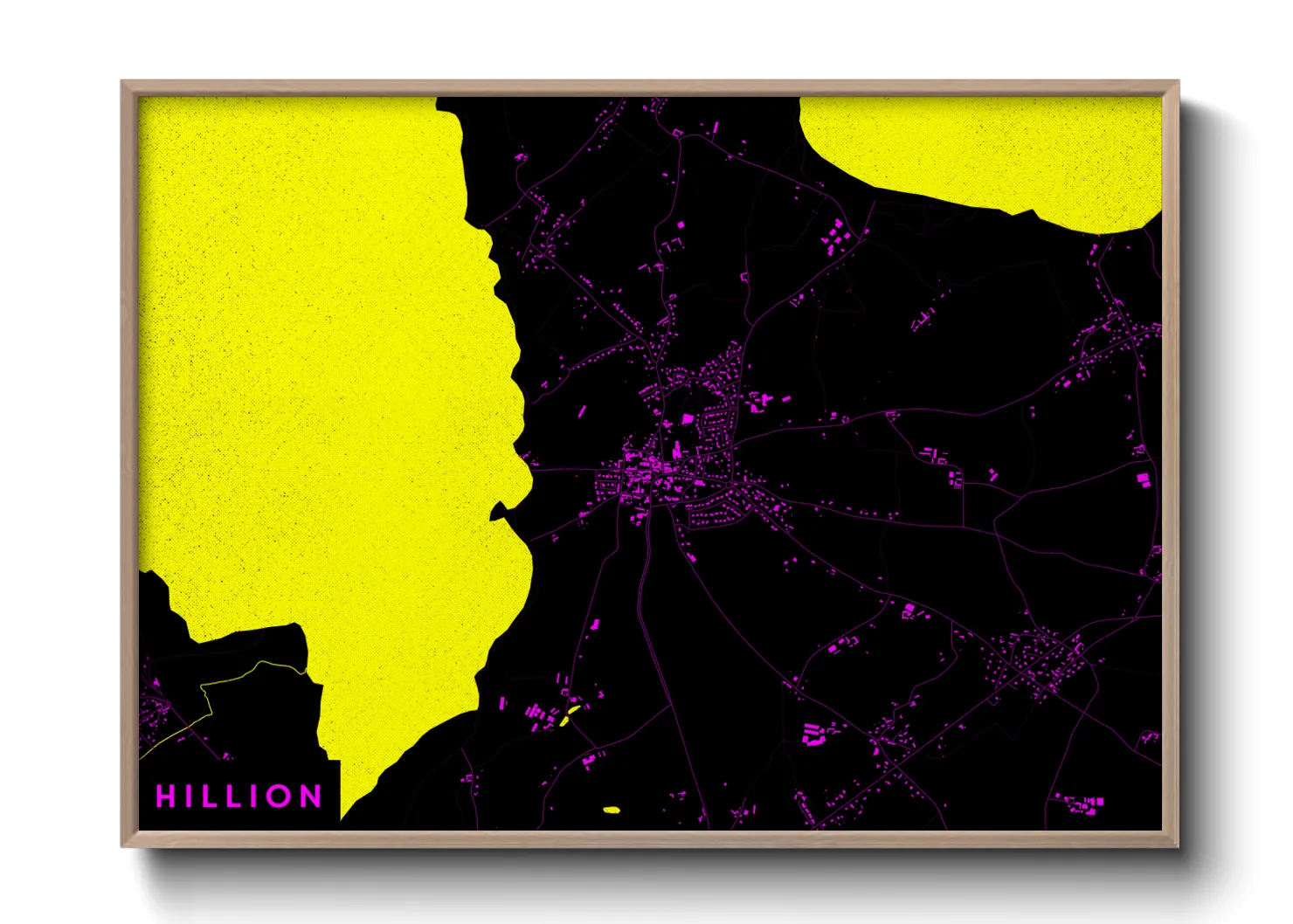 Une affiche de carte sur Hillion