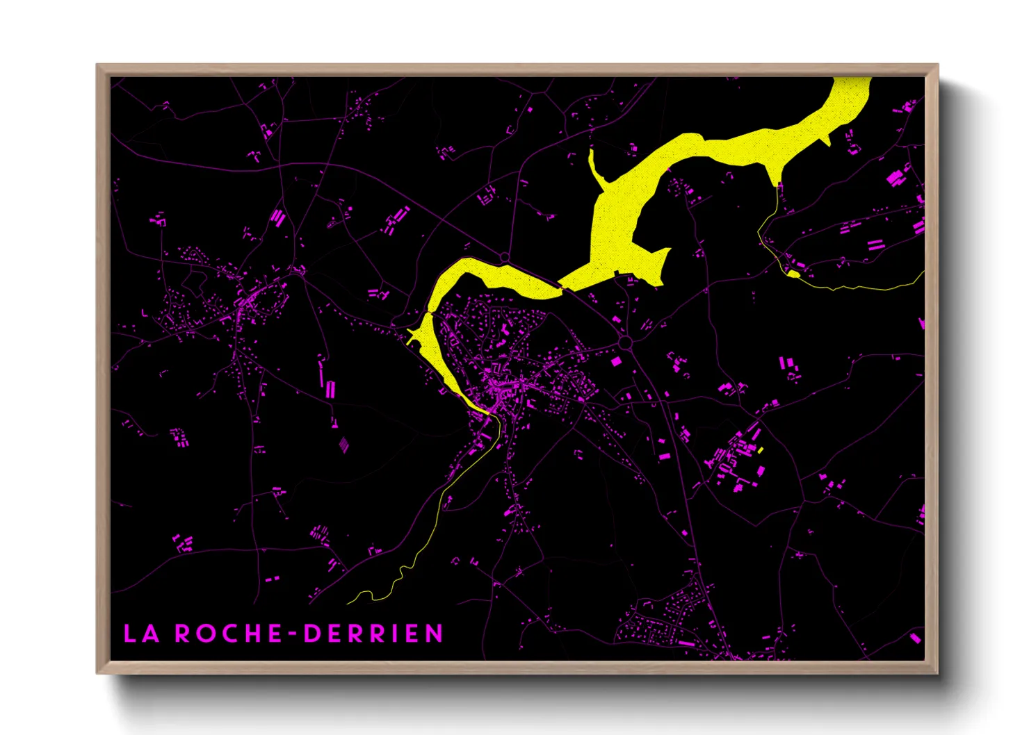 Une affiche de carte sur La Roche-Derrien
