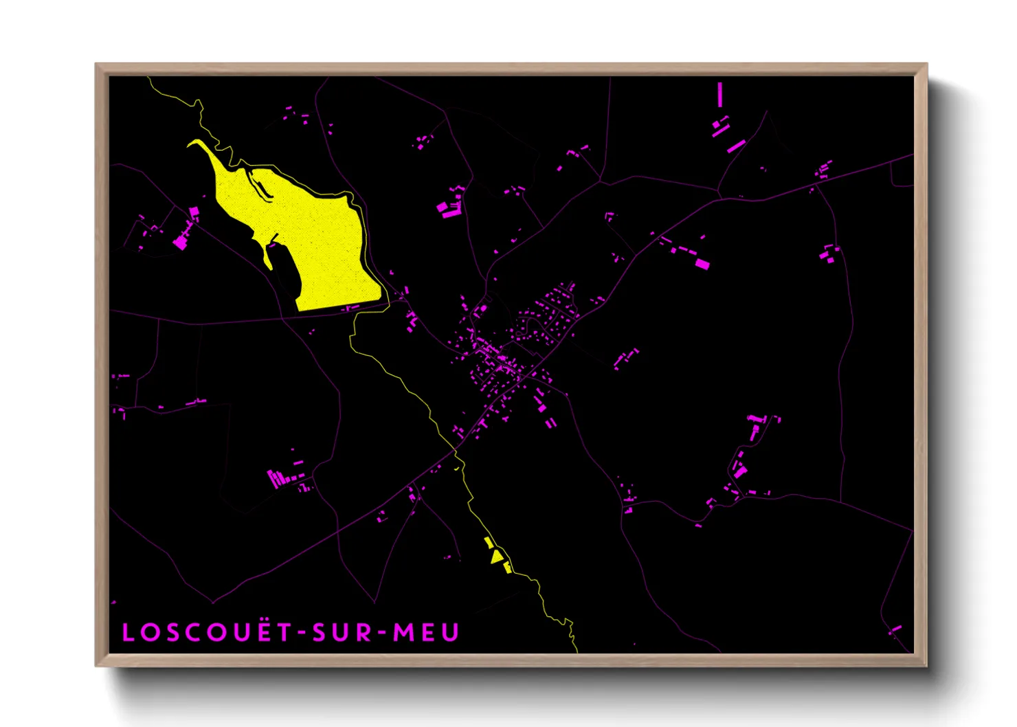 Une affiche de carte sur Loscouët-sur-Meu