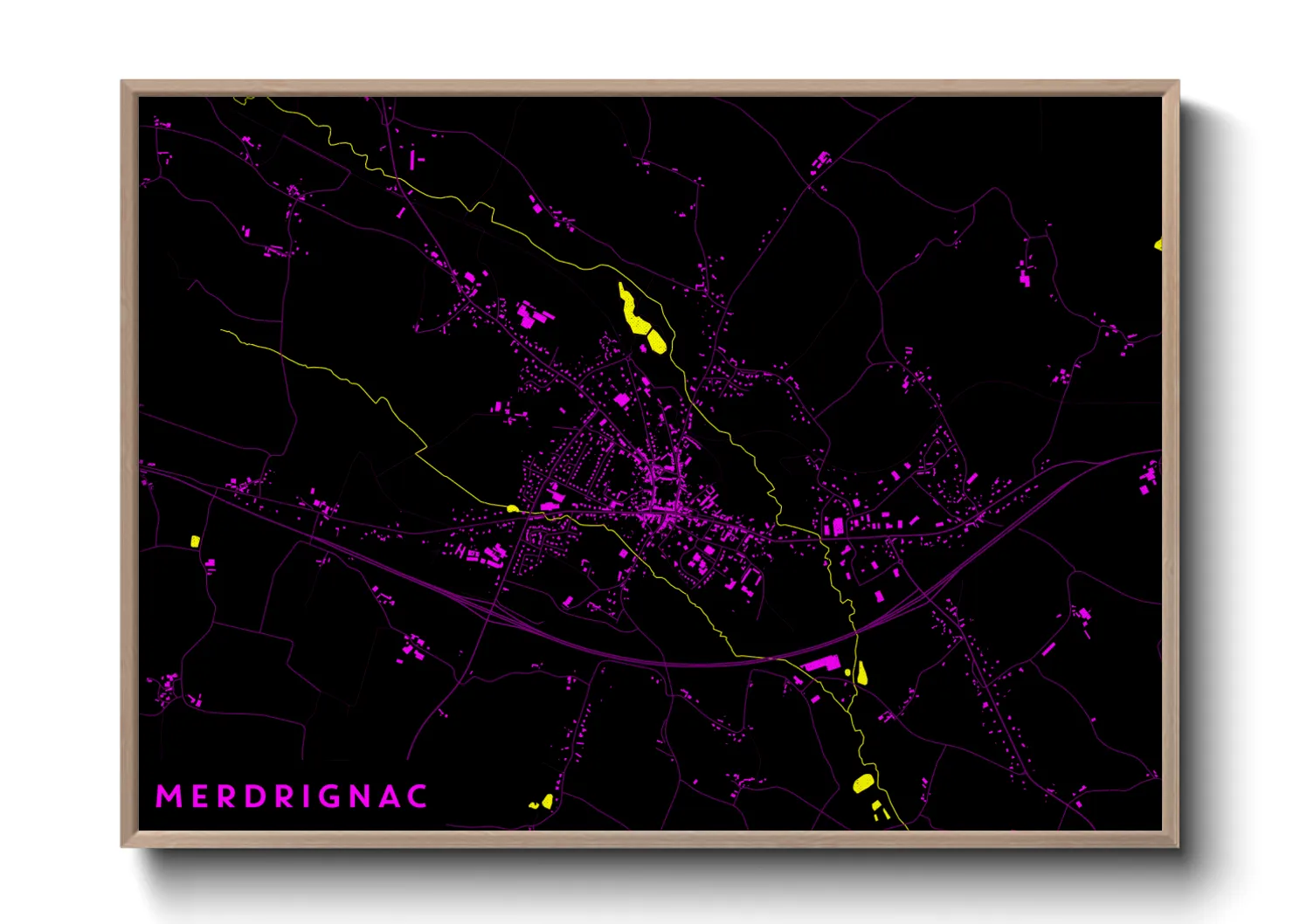 Une affiche de carte sur Merdrignac