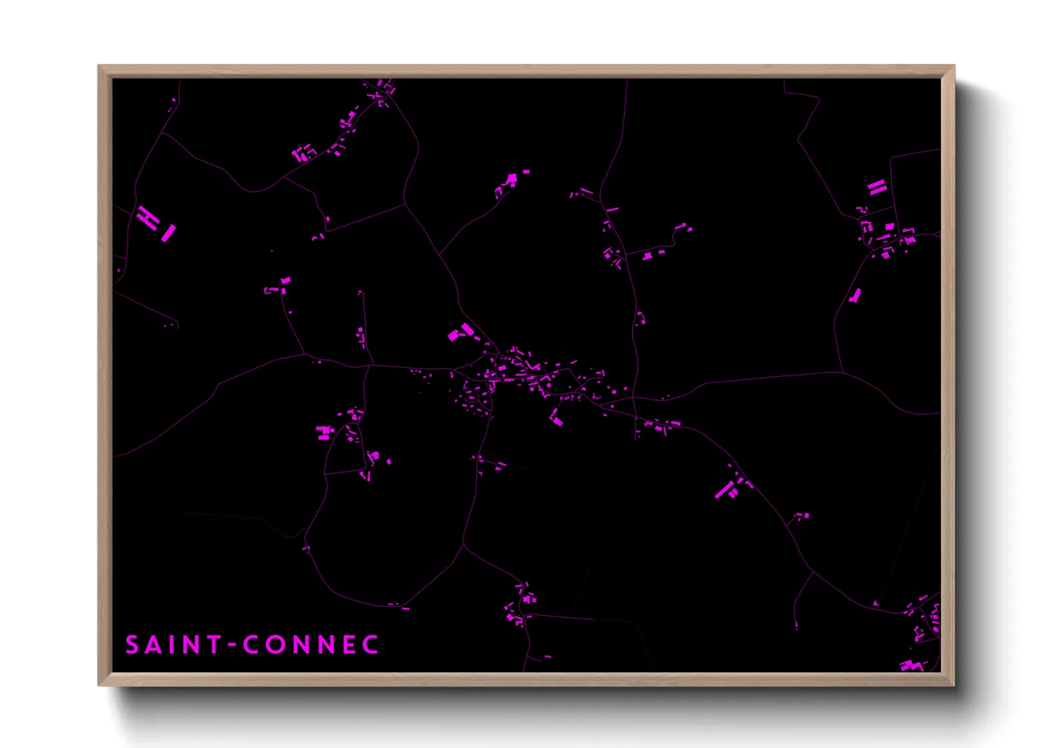 Une affiche de carte sur Saint-Connec