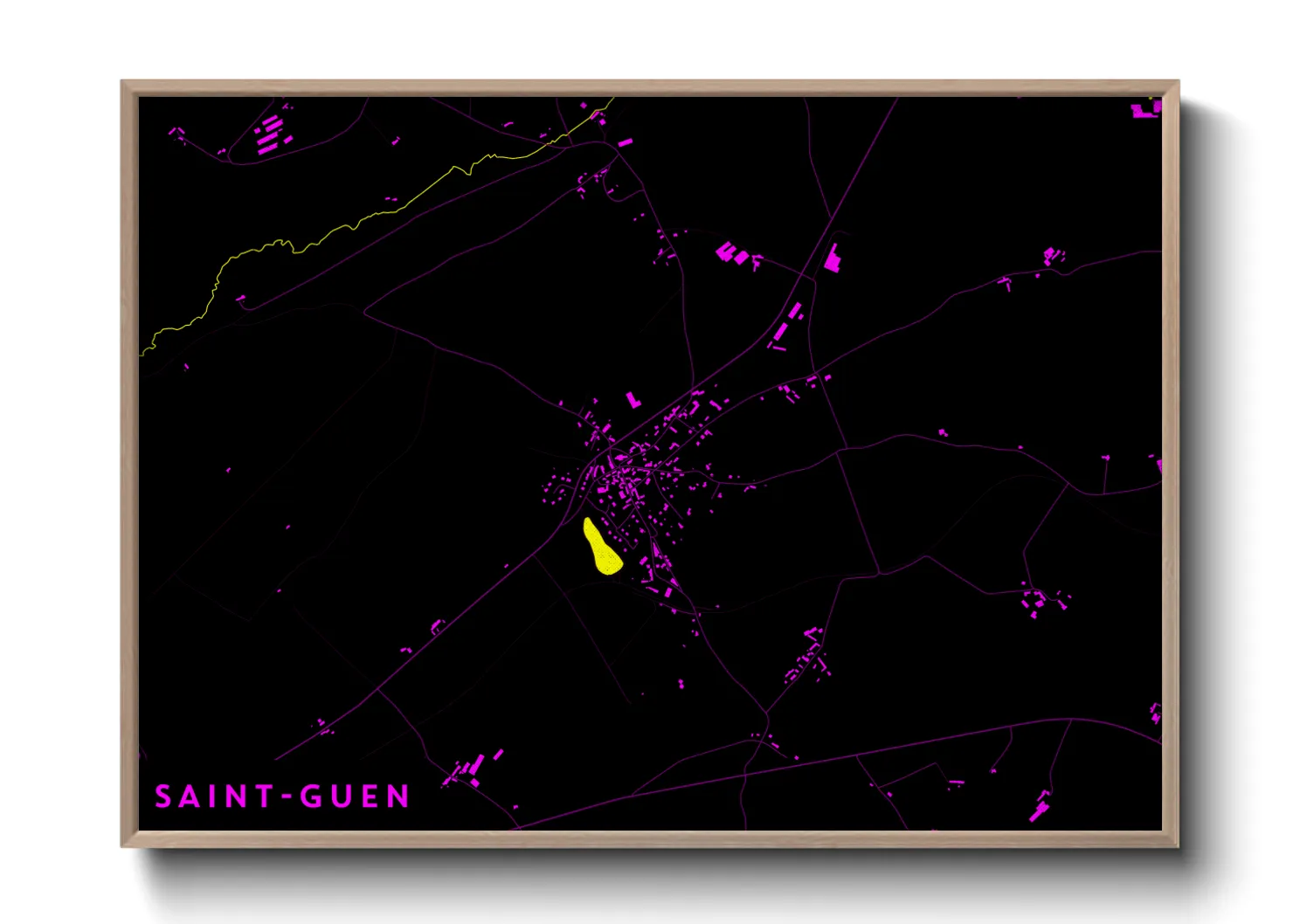 Une affiche de carte sur Saint-Guen