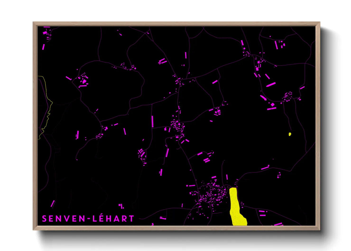 Une affiche de carte sur Senven-Léhart