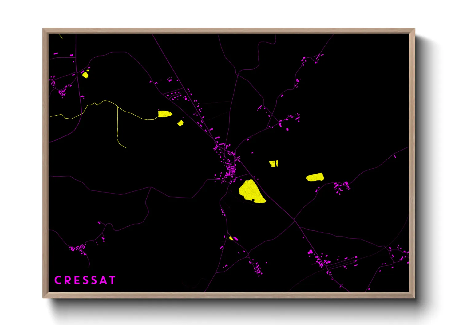 Une affiche de carte sur Cressat