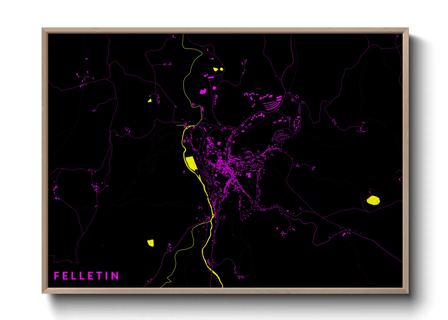 Une affiche de carte sur Felletin