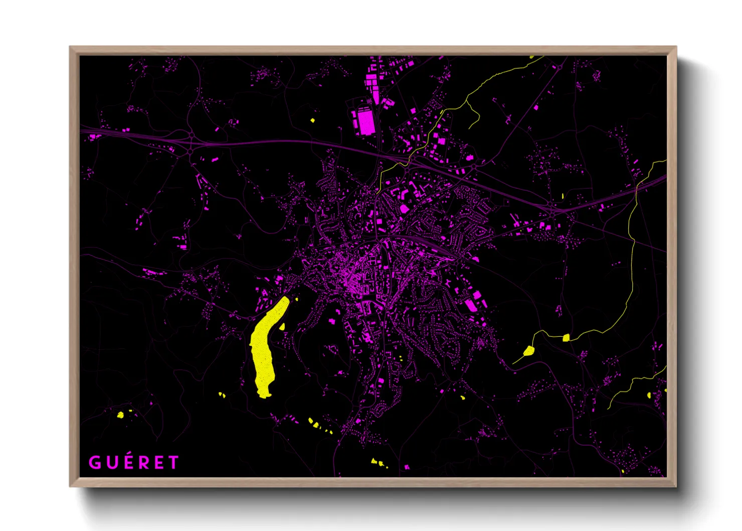 Une affiche de carte sur Guéret