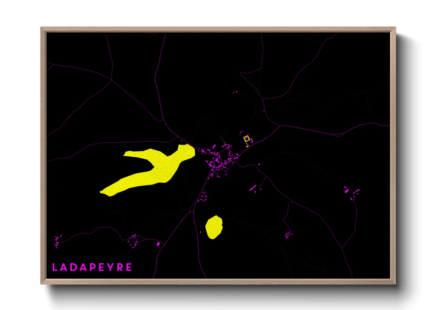 Une affiche de carte sur Ladapeyre