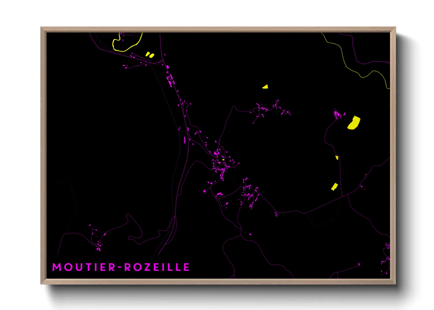 Une affiche de carte sur Moutier-Rozeille