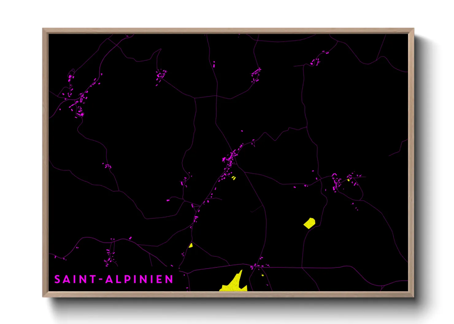 Une affiche de carte sur Saint-Alpinien