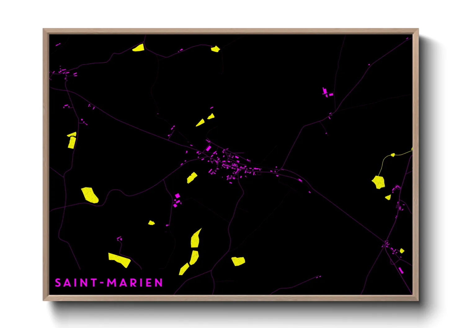 Une affiche de carte sur Saint-Marien