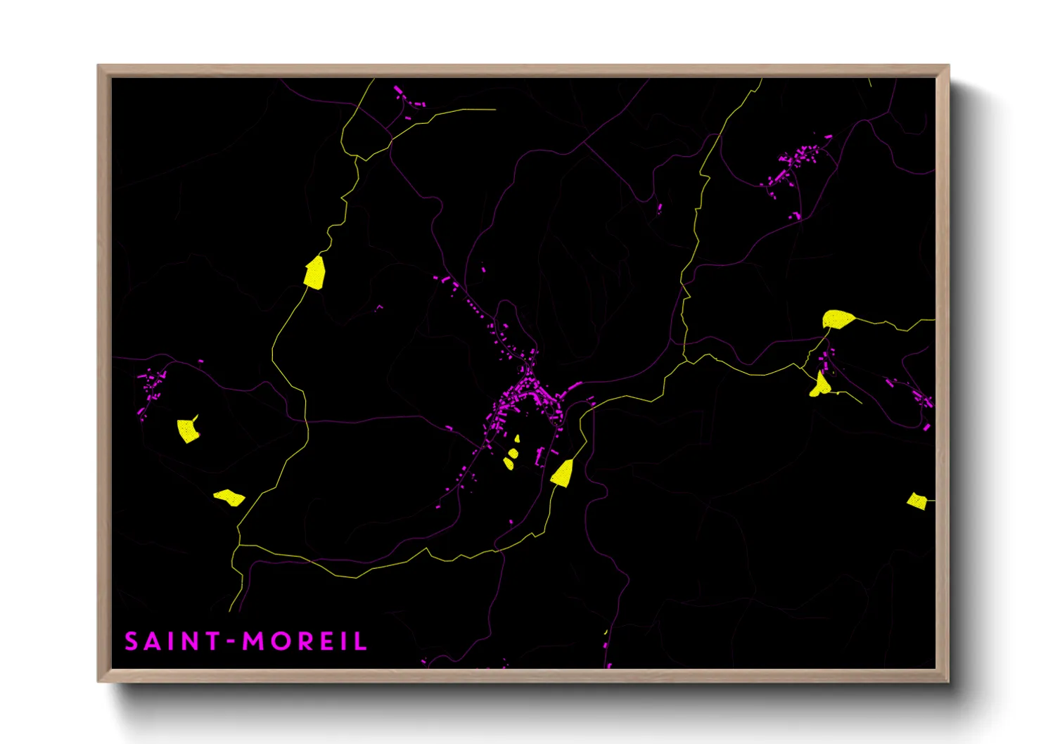 Une affiche de carte sur Saint-Moreil