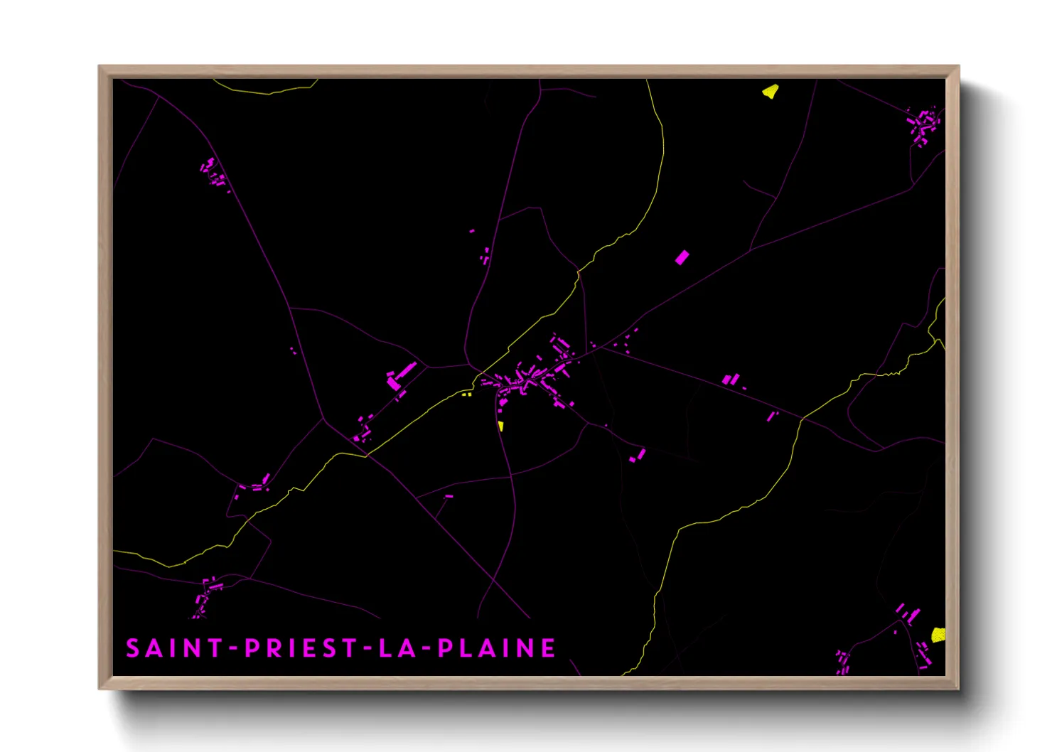 Une affiche de carte sur Saint-Priest-la-Plaine