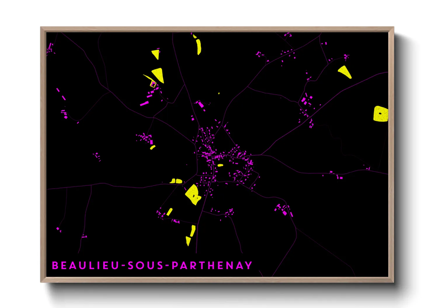 Une affiche de carte sur Beaulieu-sous-Parthenay