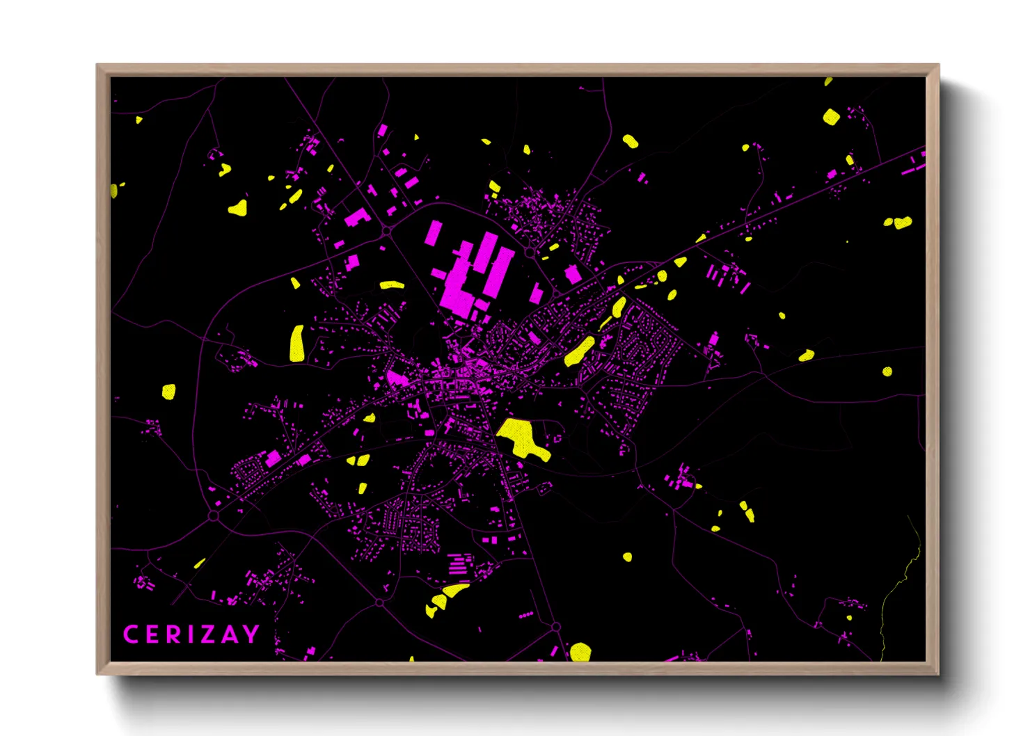 Une affiche de carte sur Cerizay