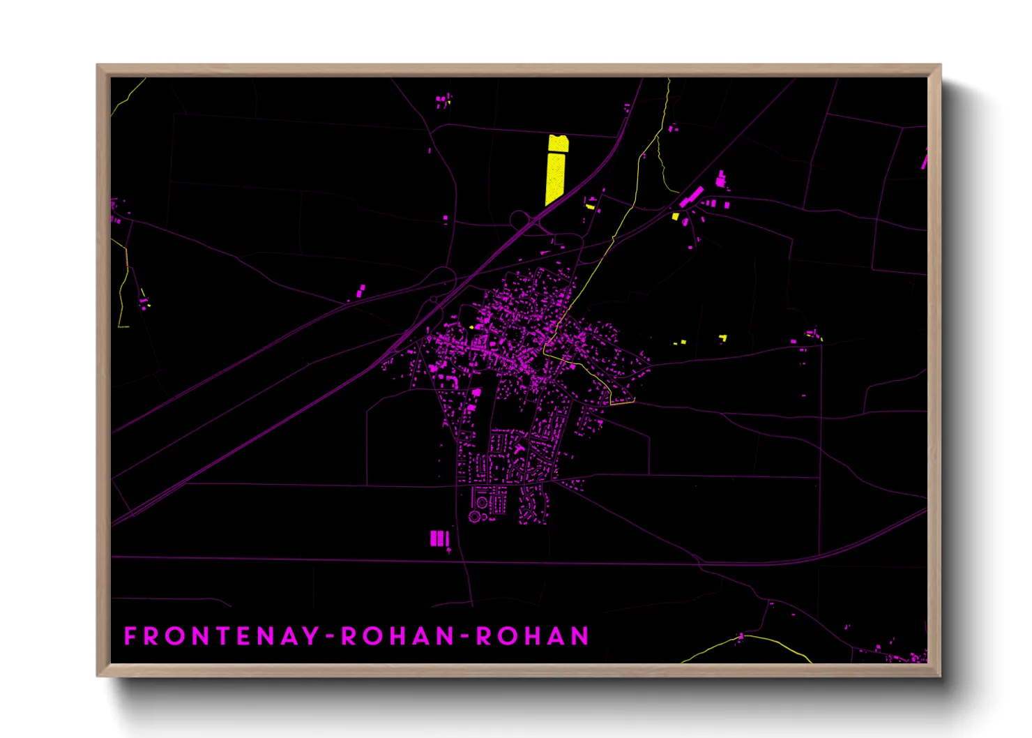 Une affiche de carte sur Frontenay-Rohan-Rohan