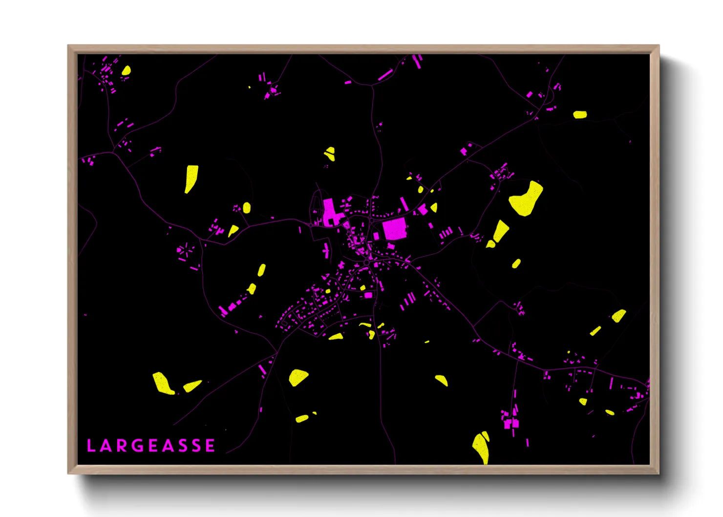 Une affiche de carte sur Largeasse