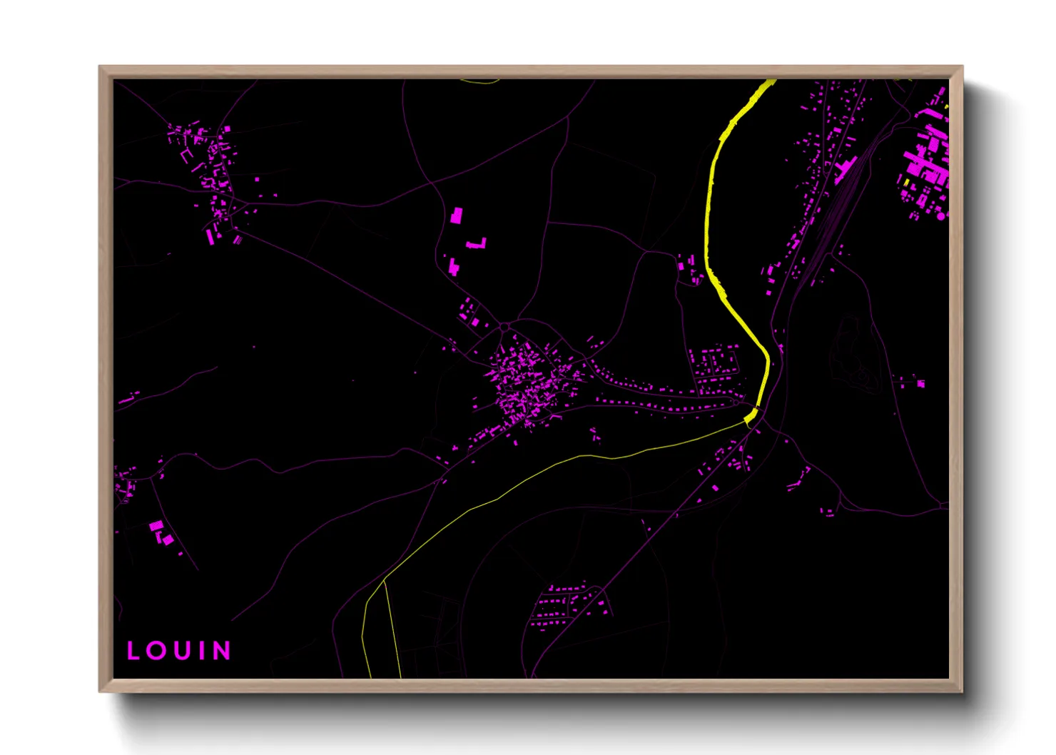 Une affiche de carte sur Louin