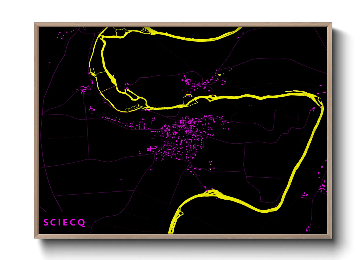 Une affiche de carte sur Sciecq