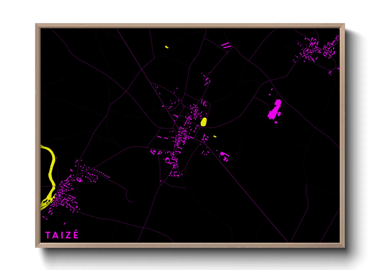 Une affiche de carte sur Taizé