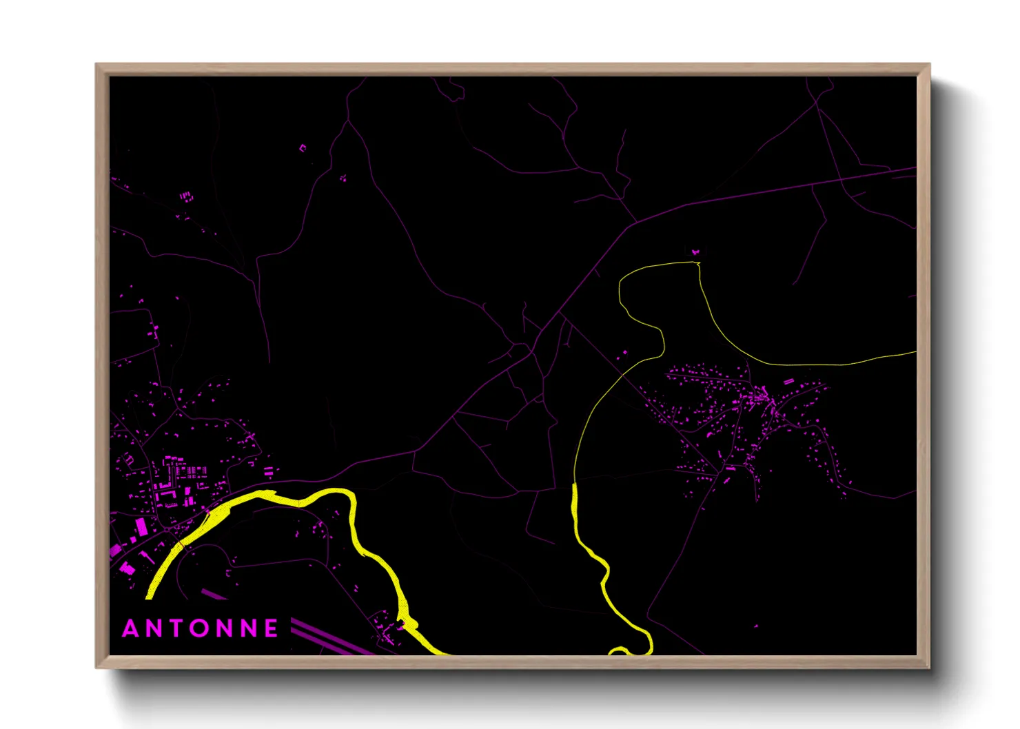 Une affiche de carte sur Antonne