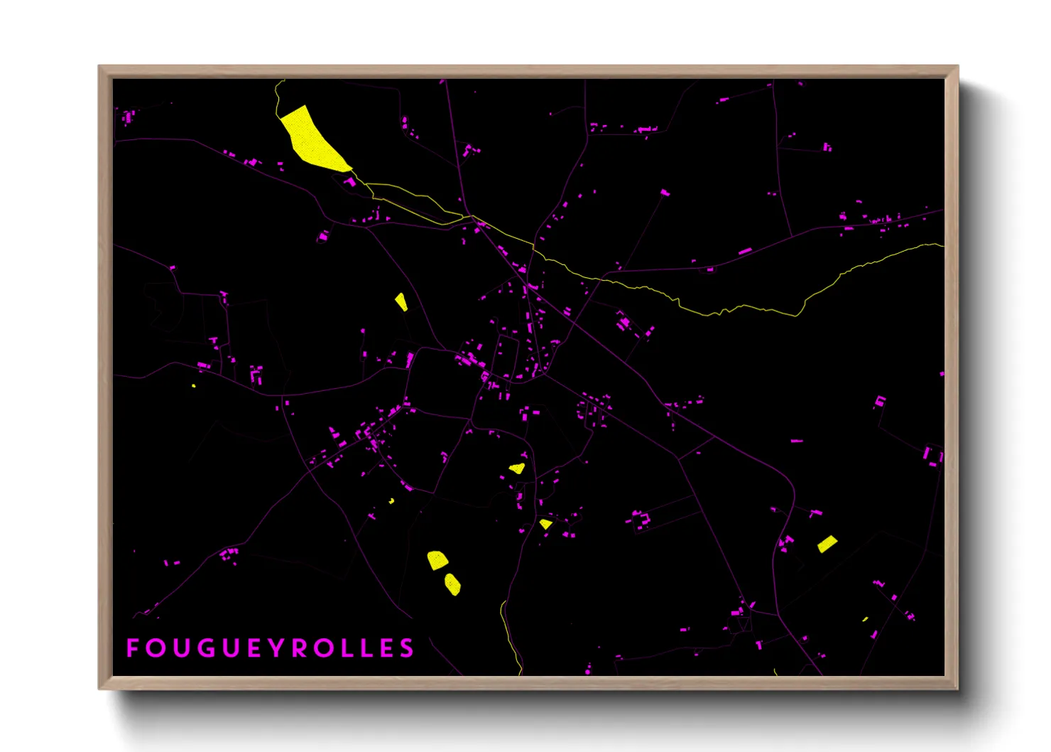 Une affiche de carte sur Fougueyrolles